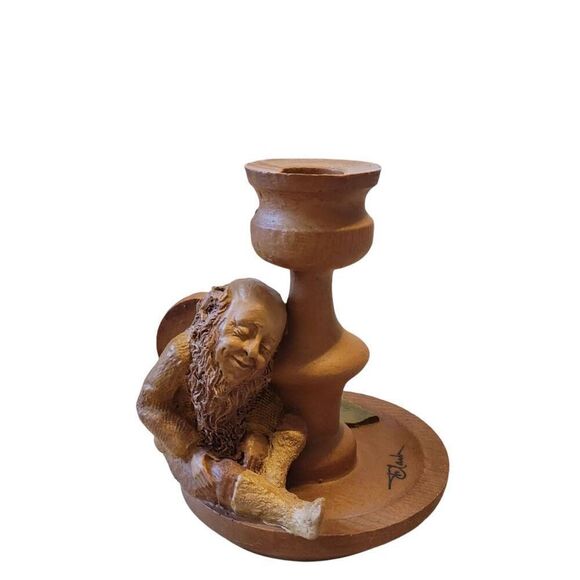 Vintage Wink Too Troll Fairy Gnome Tom Clark Signed Art Sculpture Candle Holder - Picture 9 of 9